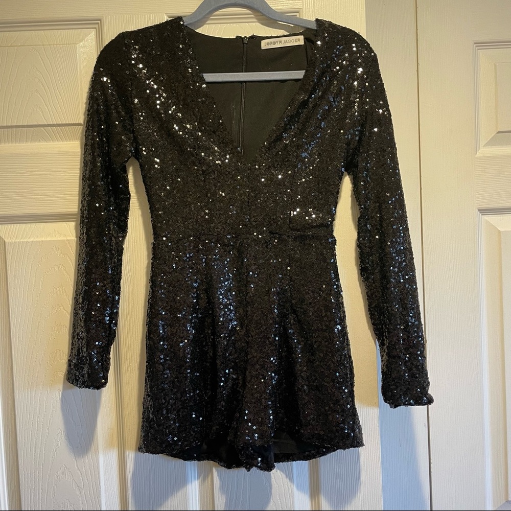 Jordyn Jagger Black Sequin Romper